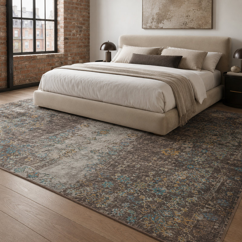 Abstract Cotton and Chenille Flatweave Area Rug, 60 x 100 cm