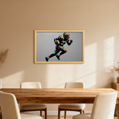 Joueur de football coloré en mouvement