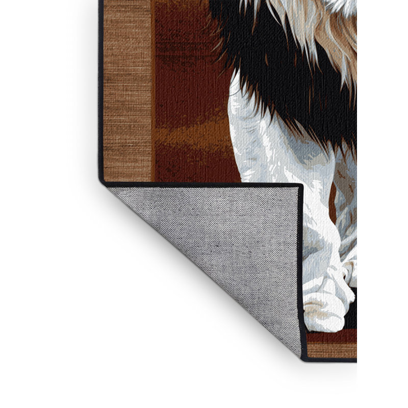  Tapis blanc lavable lion de Timbavati, Carré 3 pi