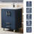24" Modern Navy Blue Freestanding Single Bathroom Vanity with Ceramic Sink Top & Gold Hardware