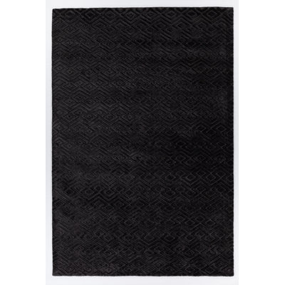 Kaelynn Authentic Hand-Woven Black Geometric Dhurrie Rug
