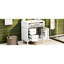 Meuble-lavabo blanc de 30 po en bois d'hévéa massif, lavabo en céramique, tiroir rabattable, tablette réglable et rangement pour porte