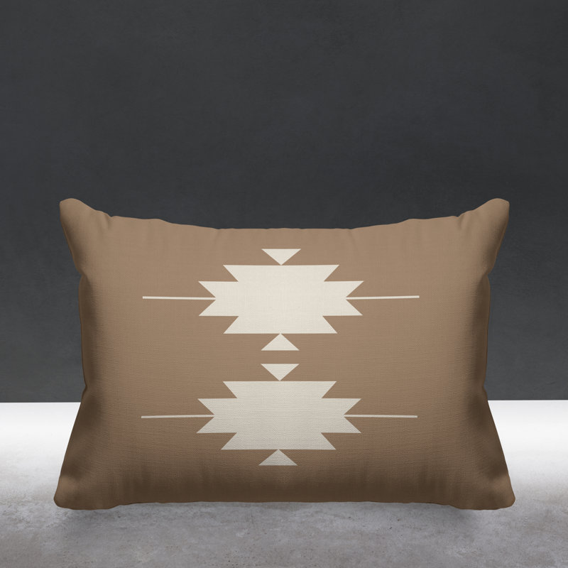 Coussin intérieur / extérieur Sike Southwestern, Beige