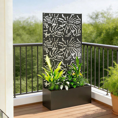 Trellis Planter,Efficient Drainage Planter Box,Spacious Metal Planter Box
