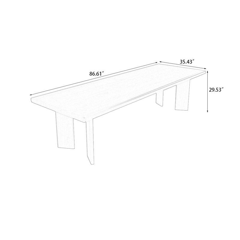 Table de conférence Burlywood, H 29,53 po x L 86,61 po x l 35,43 po