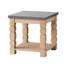 Square Side Table In Concrete And Wood Style, 23.8X23.8X24", Modern Home Accessory Rustic Contemporary Table, & Wooden, Stylish Addition