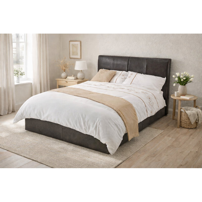 Hartfield Upholstered Ottoman Storage Bed, Black, Single (3')