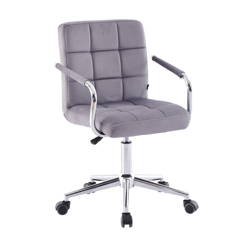 Aisleigh Velvet Office Chair, Grey