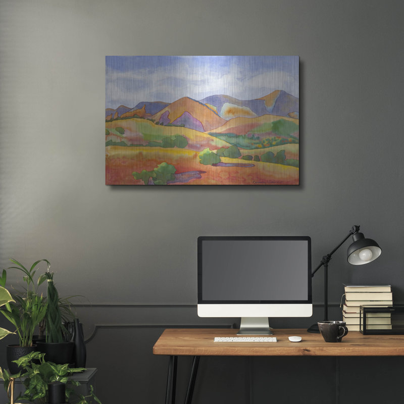 «Golden Hills» par Carissa Luminess, art mural en métal, 16 po x 12 po, H 24 po x l 36 po