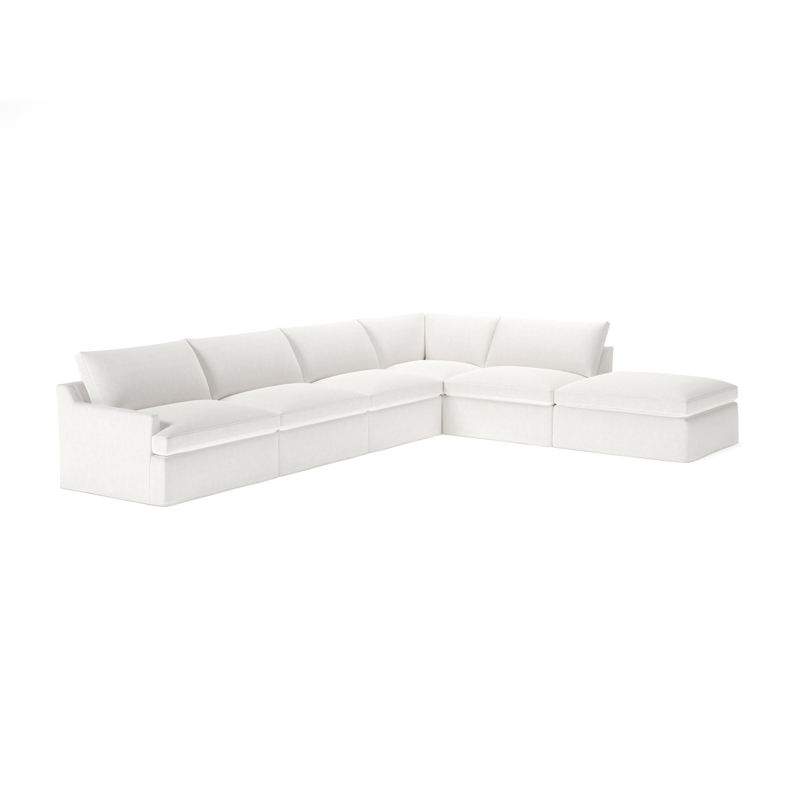 Wrenley 6-Piece Modular Sectional, Nomad Snow Crypton® Chenille, Right Hand Facing