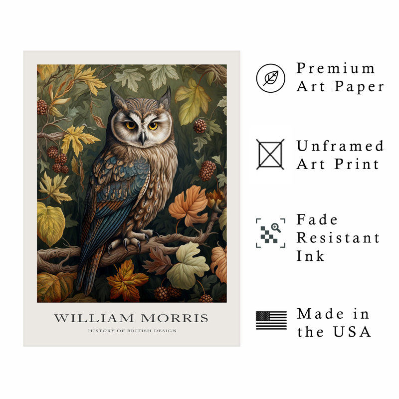 Animaux William Morris Owl, H 30 po x l 20 po