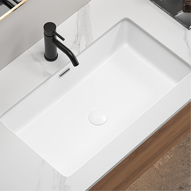 Évier encastré et encastré blanc de 28 po pour la cuisine et la salle de bain, lavabo simple, esthétique moderne à montage double rectangulaire, pratique d'abord