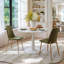 Ensemble de table de salle à manger pour 2 personnes avec table ronde et 2 chaises rembourrées en tissu-740714129