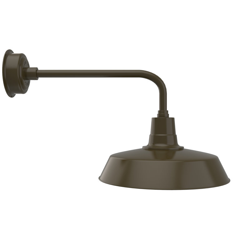 Luminaire de grange d’extérieur à del Haleigh, Bronze acajou, H 16,5 po x l 18 po x P 35,25 po