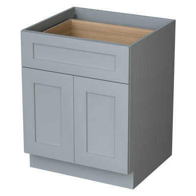 Plywood Ready To Assemble Kitchen Base Cabinets With 2 Doors, 1 Drawer And 1 Adjustable Shelf