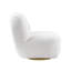 Fauteuil d'appoint blanc pivotant à 360 ° - Base en bois avec dossier confortable