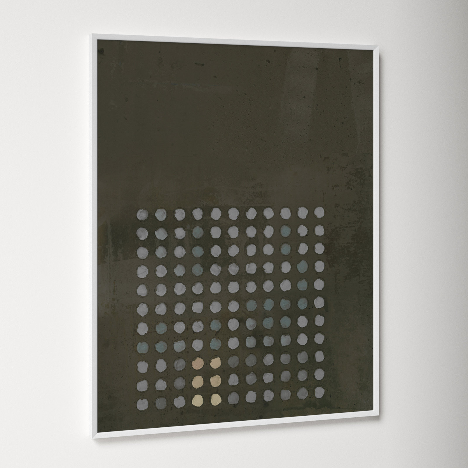 Circles in Squares "Circles in Squares 13" Print, 38" H x 30" W x 1.25" D, White