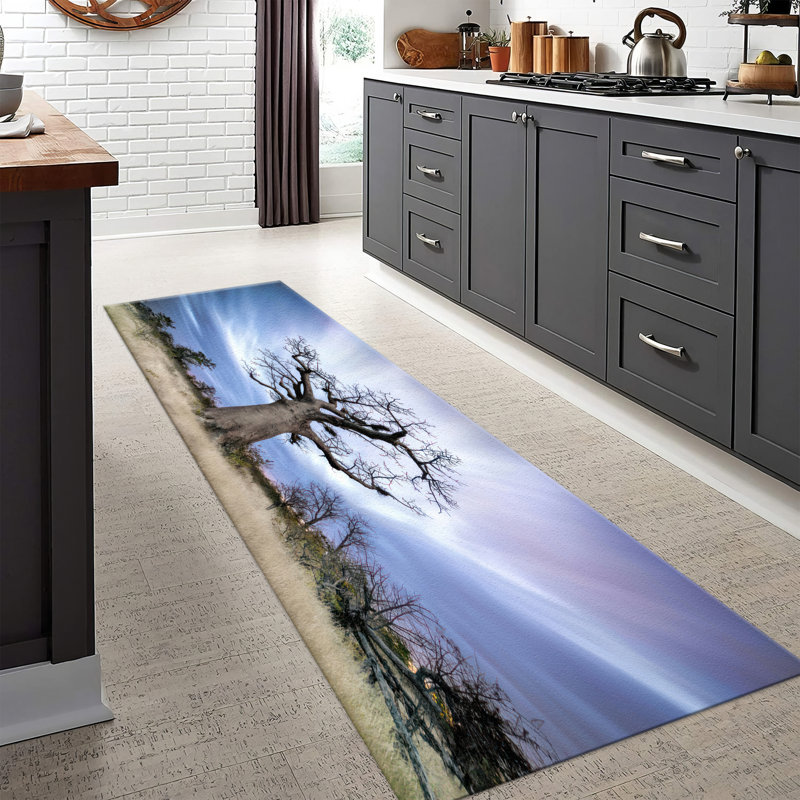 Stunning Non-Woven Thin Printed Rug with Floral and Paisley Motifs Enhances the Elegance of Your Interior Decor