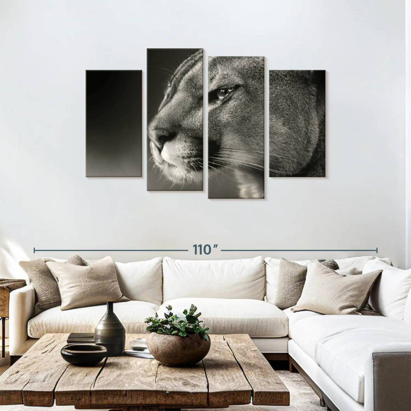 Brampt Cougar Face, 48" H x 75" W
