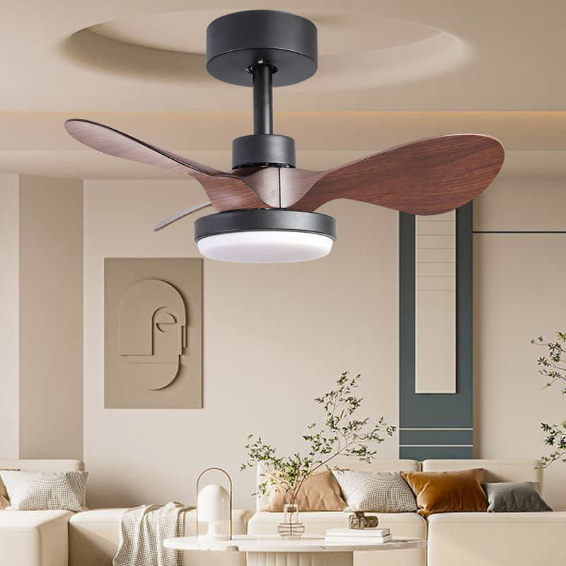 Ventilateur de plafond à DEL Imela avec télécommande et ensemble d'éclairage inclus, Brun mat