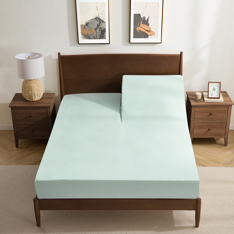 Luxurious Classic Soft Solid 1800 Series Microfiber Sheet Set, Various Colours and Sizes, Mint, Split Top King
