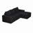 99-Inch Corduroy Cloud Sectional Sofa with Chaise, L-Shaped Modern Upholstered Sectional Sofa with Three pillows, Corduroy Sectional Sofa for Living Room and Bedroom, No Assembly Required-876691664