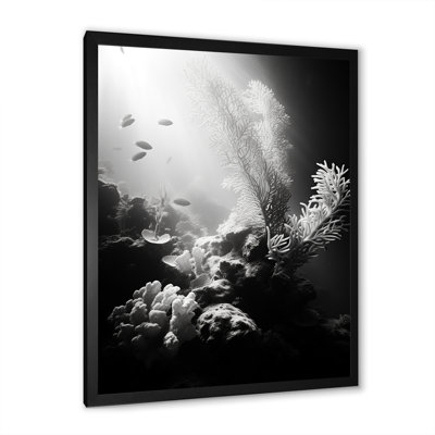 «Black and White Underwater Silent Flow II», impressions sur toile plage et océan