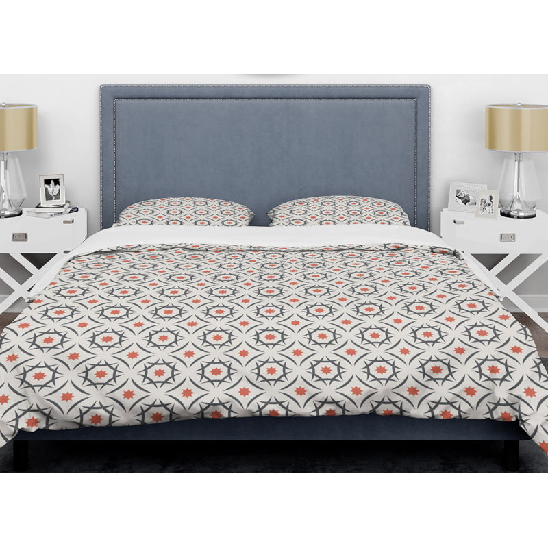 Ensemble de housse de couette abstraite Mid-Century, Housse de couette très grand + 2 taies décoratives