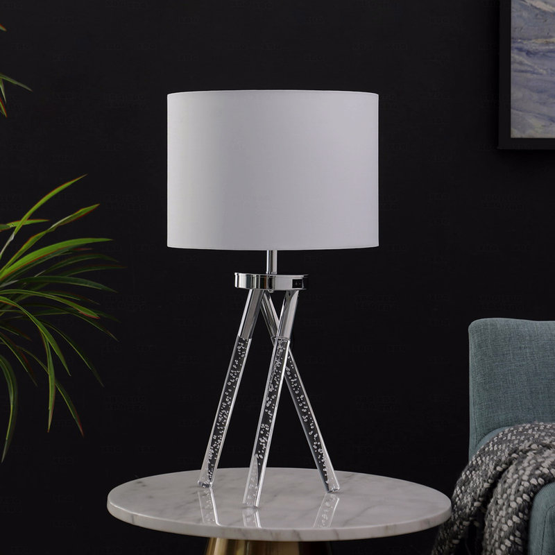 Lampe de table - métal argenté