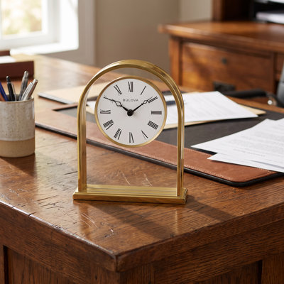 Horloge de table Bulova Reminisce en laiton, modèle B1735