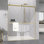 Porte de douche coulissante double sans cadre l 60 po x H 76 po avec verre trempé transparent de 5/16 po (8 mm)