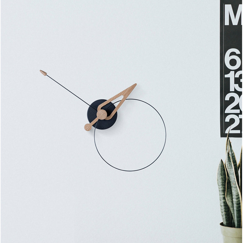 16.5'' Solid Wood, Fibreglass Wall Clock, Black Oak