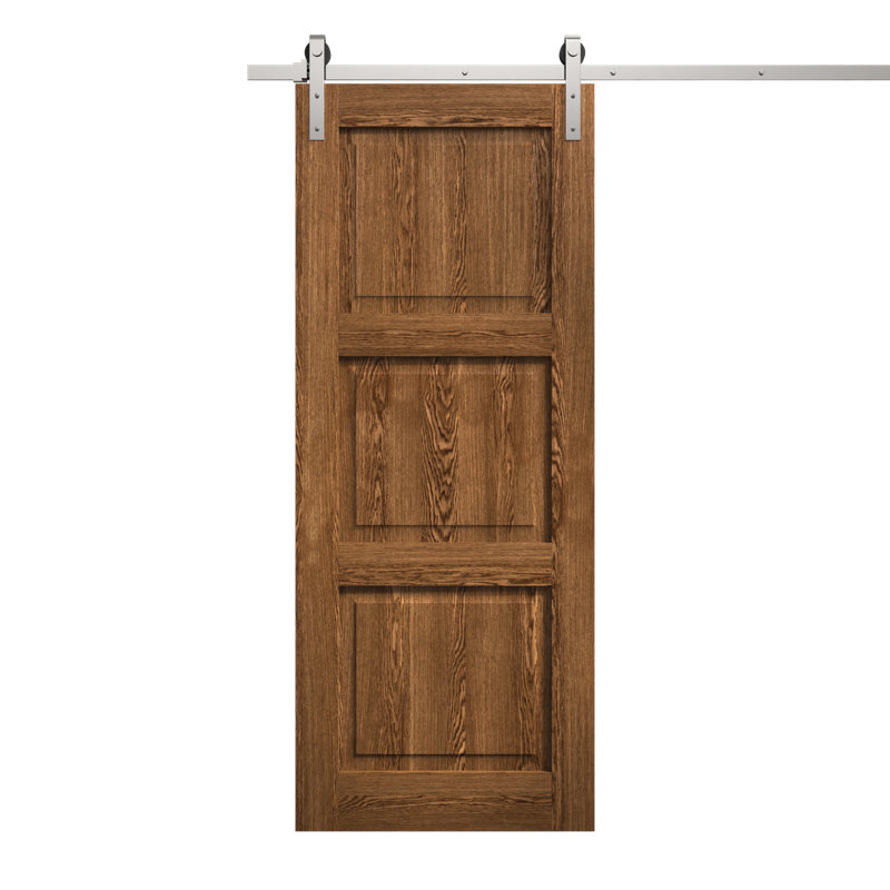 Porte de grange moderne | Ego 5010 | Ensemble de quincaillerie lourde Silver Rail Track | Portes intérieures solides