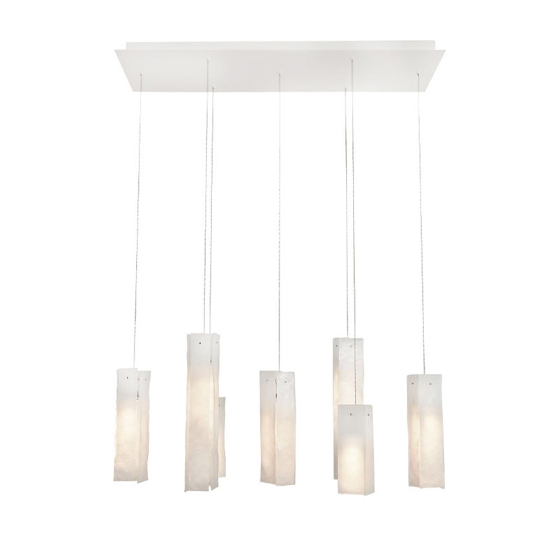 7 - Light White LED Cluster Pendant, White, 7
