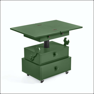 Table de bout roulante à hauteur réglable - Plateau rabattable avec station de charge et rangement