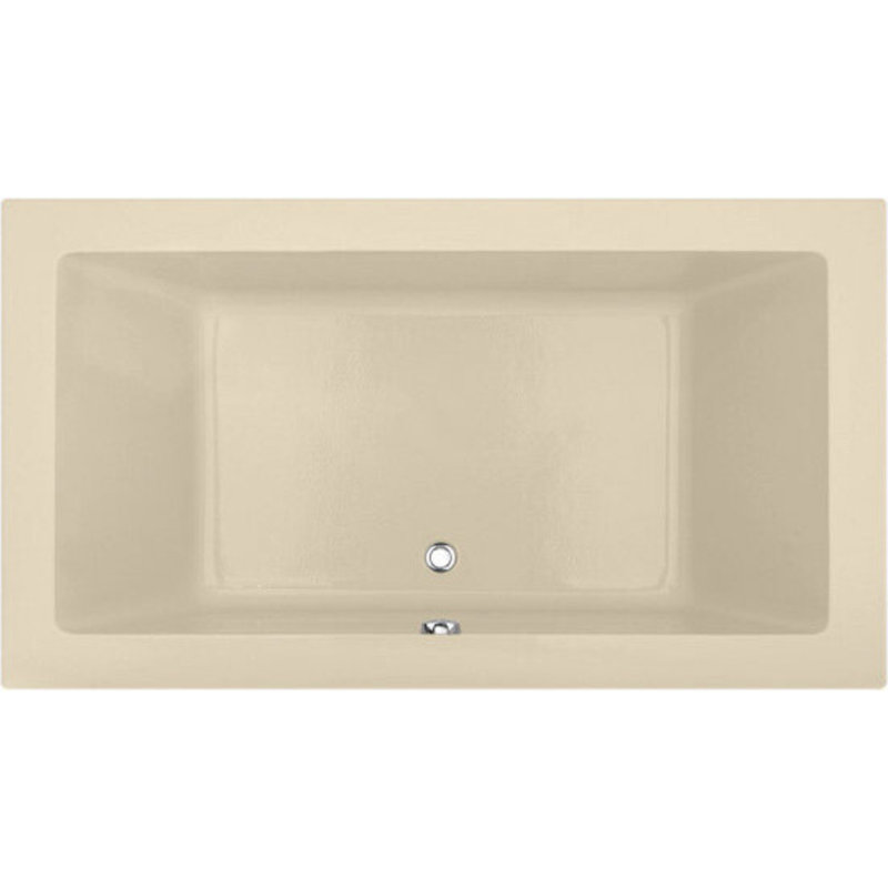 Danika 73'' x 41'' Soaking Acrylic Bathtub, Bone, Polished Chrome