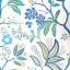 Floral Kew Multi Leaf Vine Leaves Botanical Blue Green Yellow White