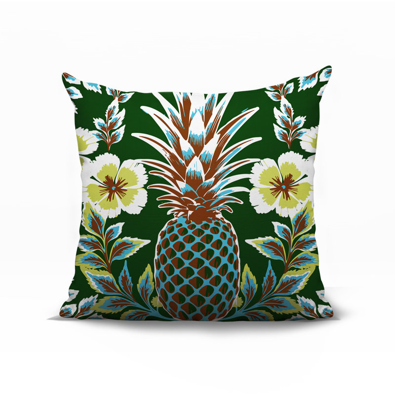 Coussin Kaimana, Carré 15 po, Vert