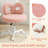 Vanity Chair with Wheels,Swivel Makeup Chair with Upholstered,Adjustable Height Chair for Makeup Room and Bedroom-119812863-114432974