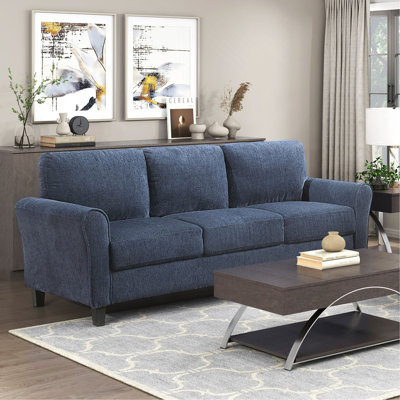 Contemporary 3-Seater Sofa Plush Foam Padded Chenille Upholstered Pochet Coils Living Room Furniture 1Pc