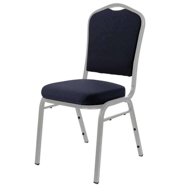 Lila Fabric Stack Chair (2 Pack), Silver, Midnight Blue