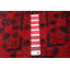 Tapis noir / rouge noué à la main de conception unique 4 pi 9 po x 6 pi 3 po Aniek