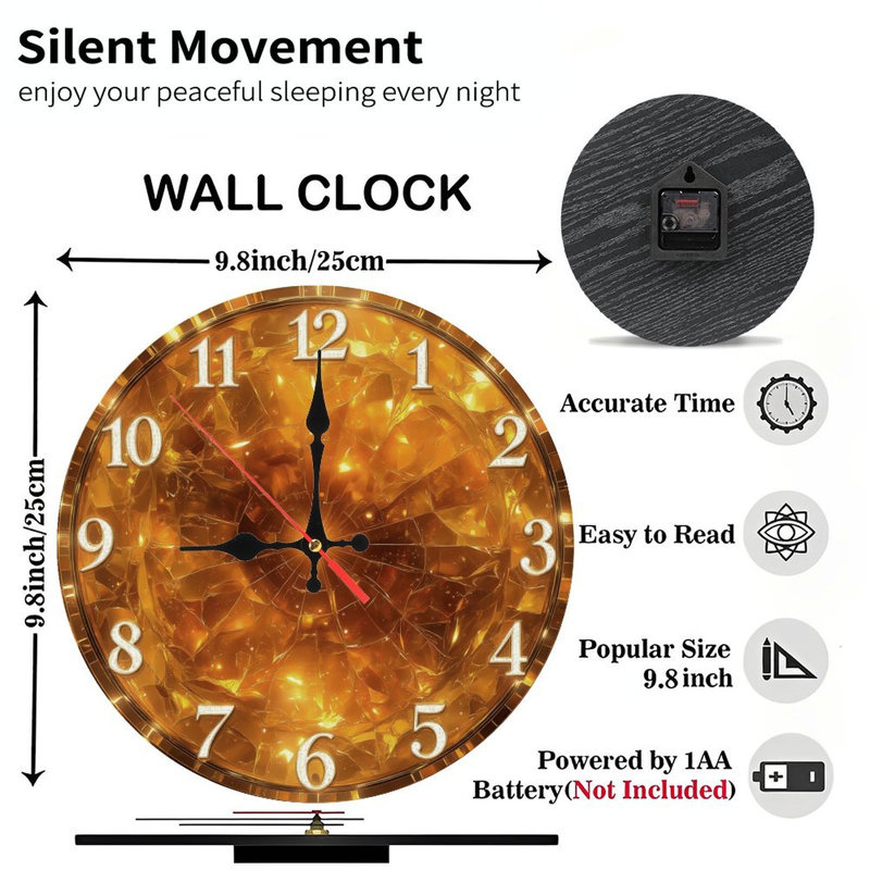 Horloge avec verre doré brisé