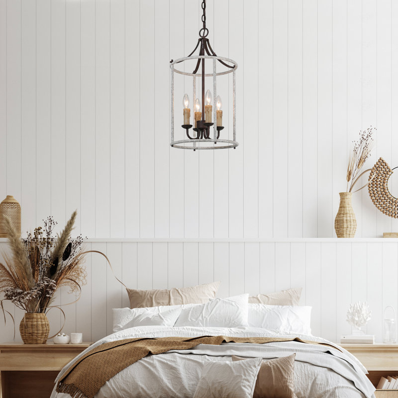 Lustre cylindrique 4 lumières façon bougie
