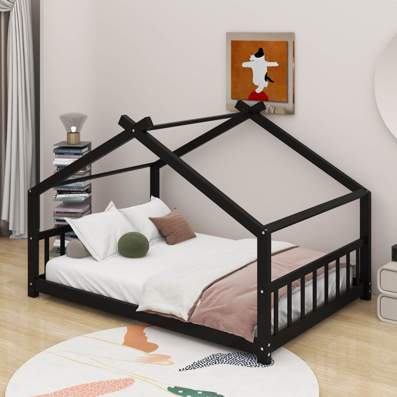 Lit double en bois, Espresso