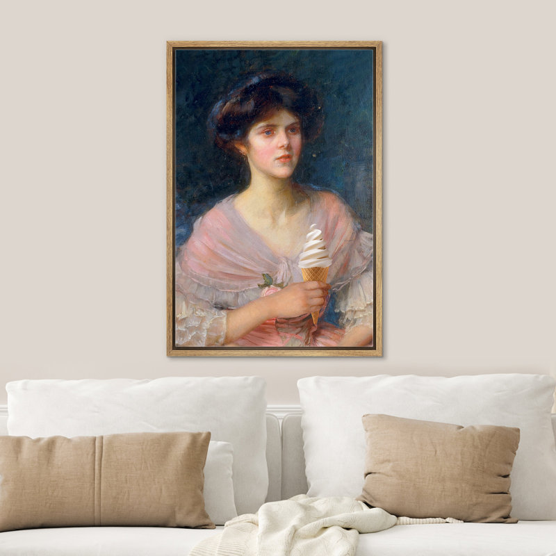 "Cône de crème glacée", H 24 po x l 16 po, Cadre naturel flottant