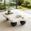 Table basse de 40 pouces en forme de nuage avec 3 pieds sphériques pour le salon, noir-1391243302-1391243307