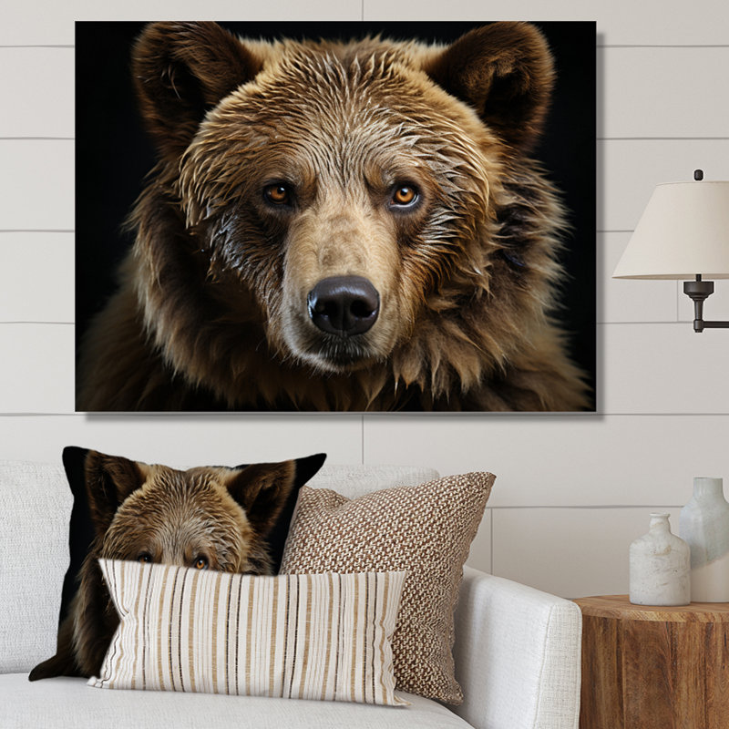 Bear Portrait - Animals Canvas Art Print, No Frame, 34" H x 44" W, Wrapped Canvas