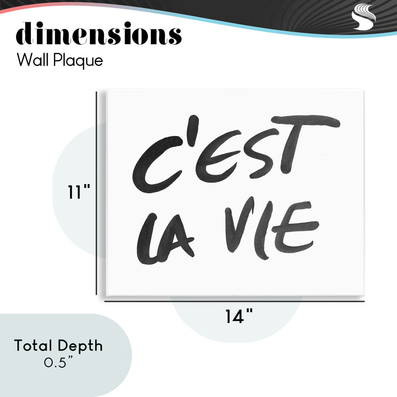 C'est La Vie Minimal Text Wall Plaque, design by SD Graphics Studio