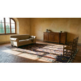 Bold Antique Tribal Geometric Design Caucasian Kilim Flatwoven Area Rug